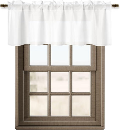 Hiasan White Semi Sheer Curtain Valances - Image 7