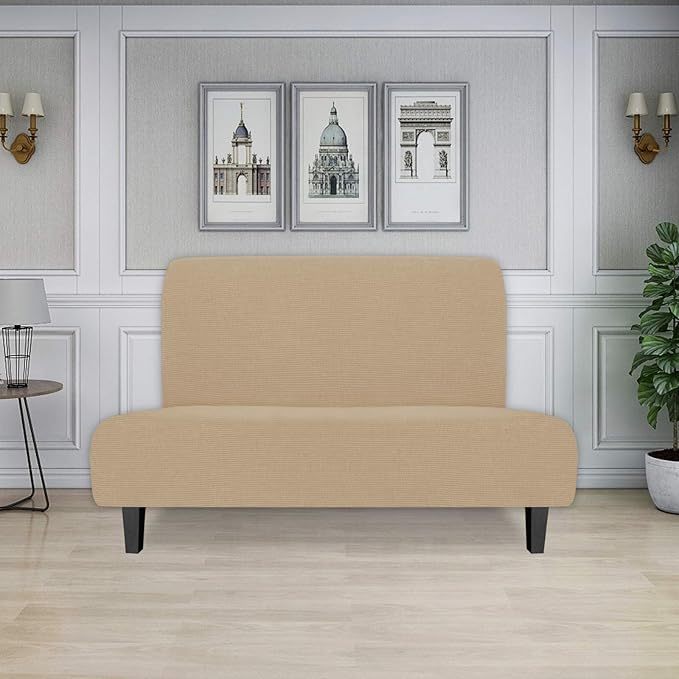 Easy-Going Stretch Futon Slipcover Armless Futon Bed Cover Furniture Protector - Image 2