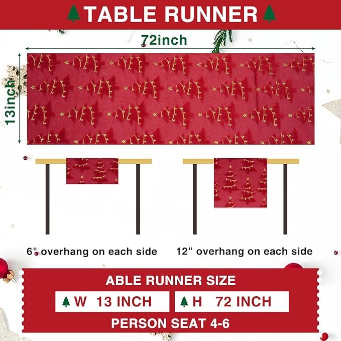 IVAPUPU Christmas Table Runner for Winter Holiday - Image 6