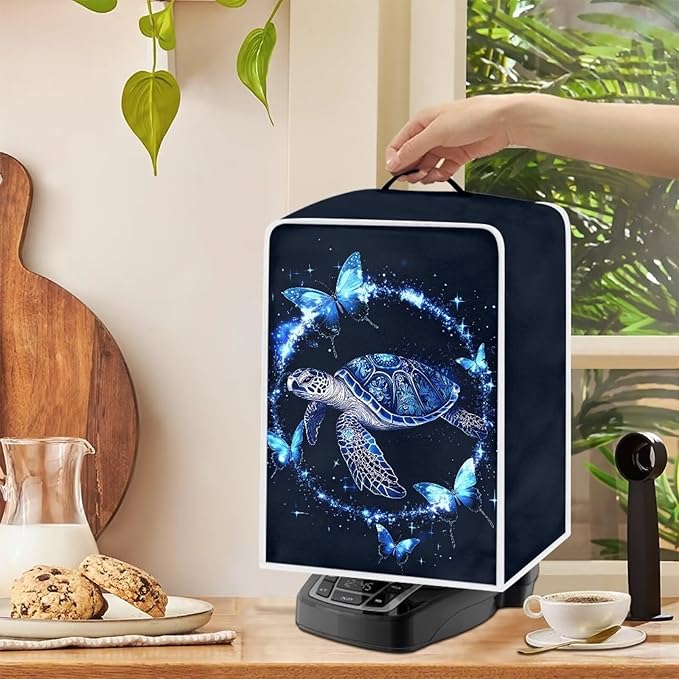Mumeson Sea Turtle Butterfly Coffee Maker Cover, Home Kitchen Appliance - Image 4