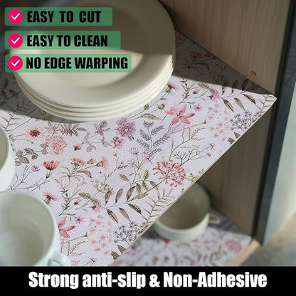 Leaf Floral Shelf Liners Non Adhesive and Strong Non-Slip Shelf and Drawer - Image 2