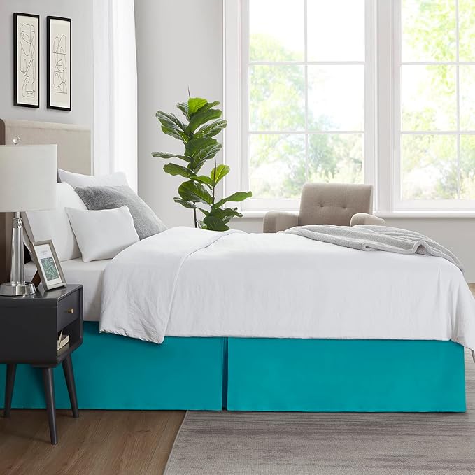 Nestl Teal Full XL Bed Skirt - Image 7