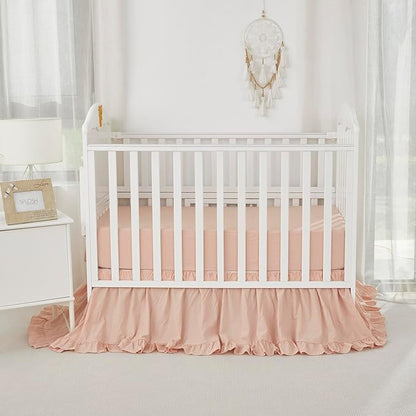 Brandream Boho Bohemian Girl Baby Nursery Crib Bed Skirt Dust Ruffle - Image 3