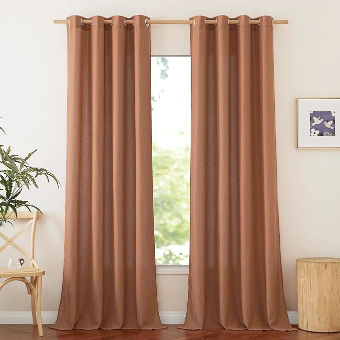 NICETOWN Caramel Linen Curtains by NICETOWN