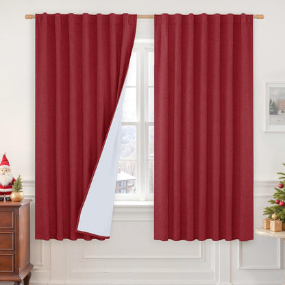lamit 63 inch length 100% blackout linen curtains, main product view