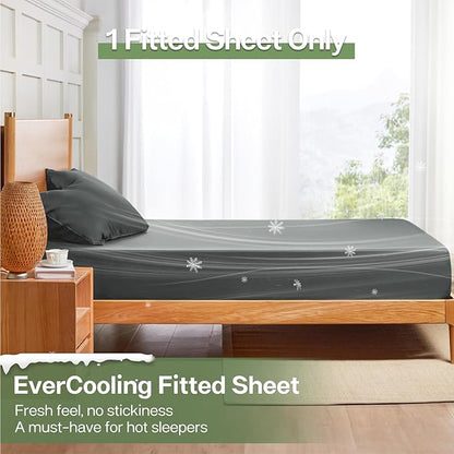 MR&HM Queen Fitted Sheet Only, Ultra-Soft Rayon Derived from Bamboo & Polyester - Image 3