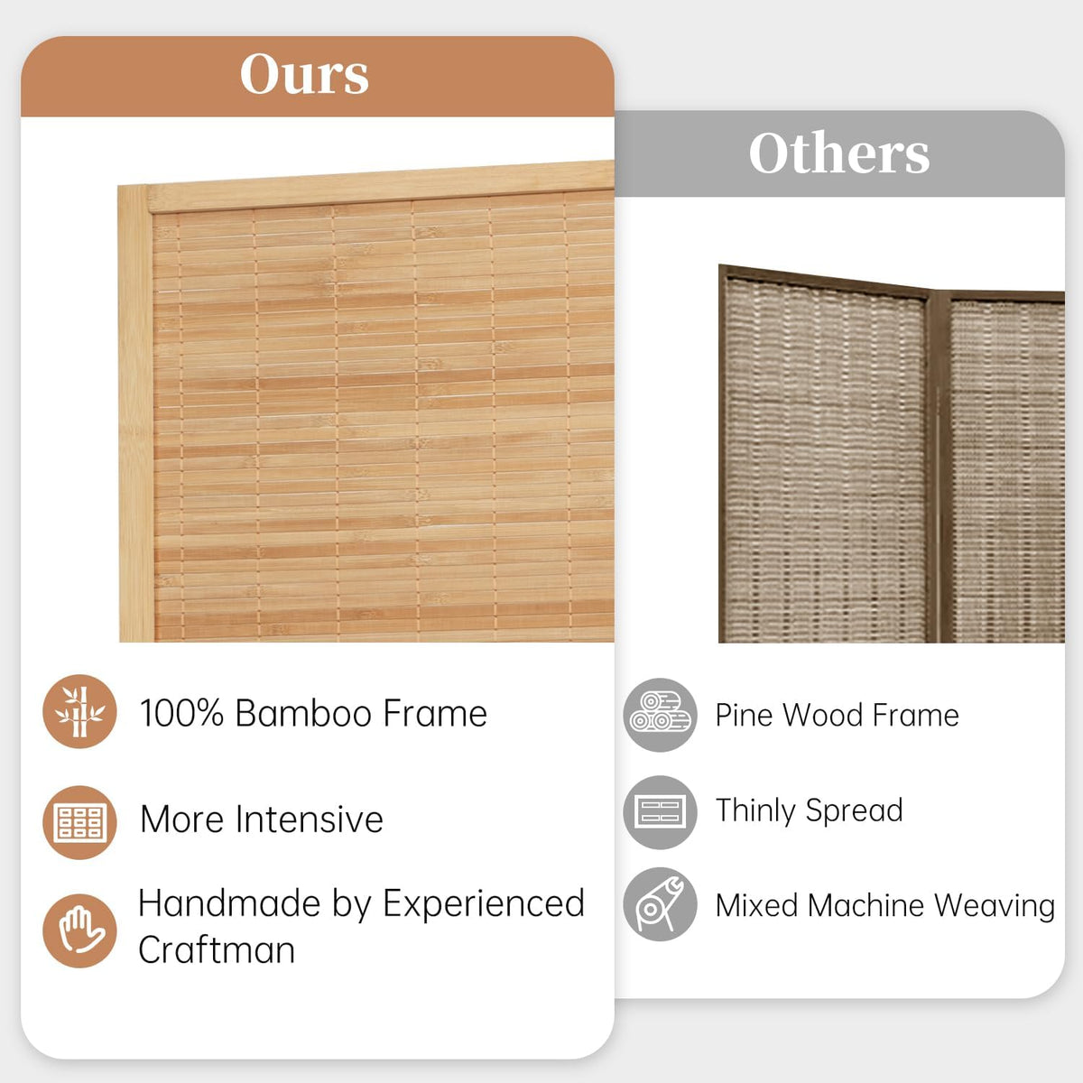 room divider folding privacy screens,hand-made natural bamboo room shown in use