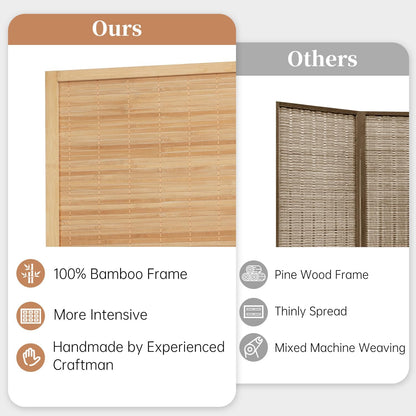 room divider folding privacy screens,hand-made natural bamboo room shown in use