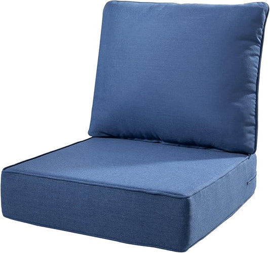 6" Thick Outdoor Cushions 22x24x6, 1-Set Deep Seat Patio Cushions by Pugire