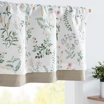jinchan Linen Double Layer Valance Curtain by JINCHAN