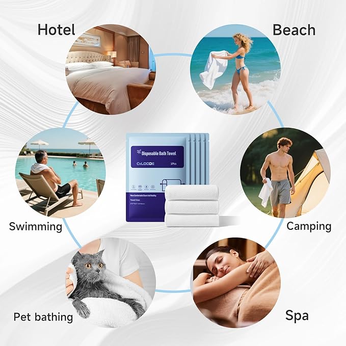 10 PCS Disposable Bath Towels, Large Disposable Towel Tablets Disposable Towels - Image 4