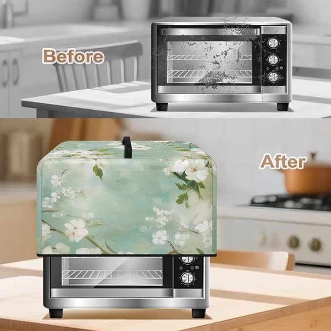 Microwave Oven Cover, Flower Heat-Resistant Waterproof Toaster Oven Dust Cover - Image 4