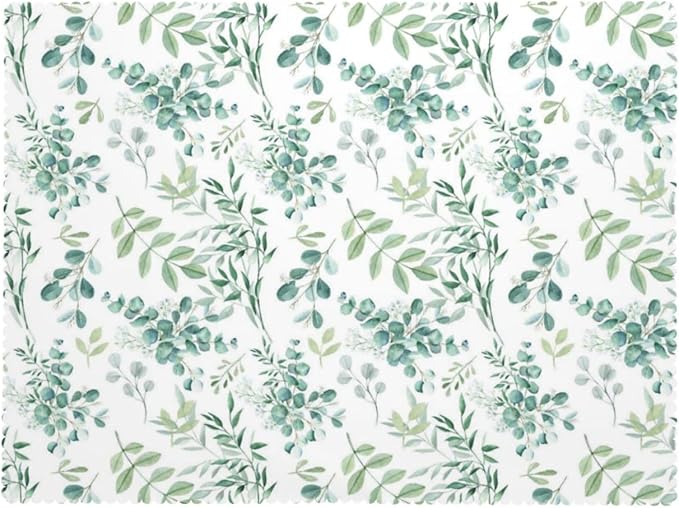 Sage Green Leaves Tablecloth Plant Watercolor Eucalyptus Branches Table Cloth - Image 7