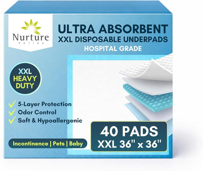 nurture heavy duty ultra absorbent bed pads chux, main product view