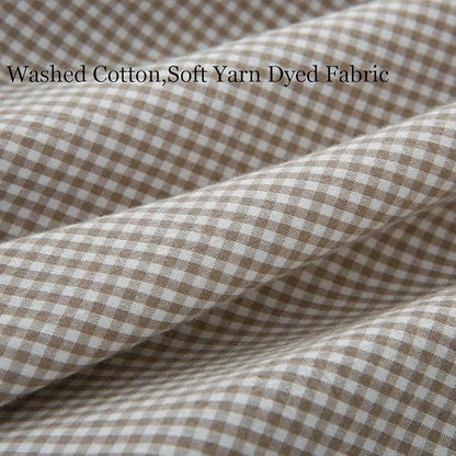 Brown/White Ruffle Plaid Throw Pillow Covers Farmhouse Checkered Gingham - Image 4
