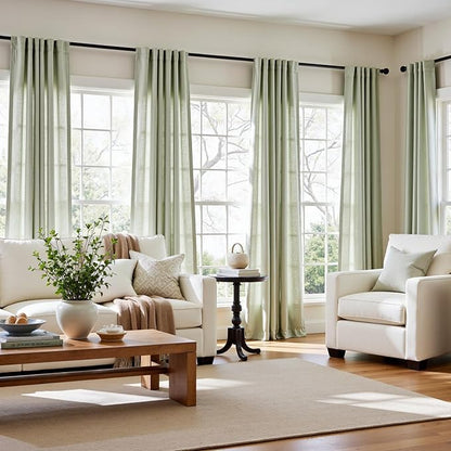 jinchan Linen Blend Curtains 90 inch Length 2 Panels - Image 3