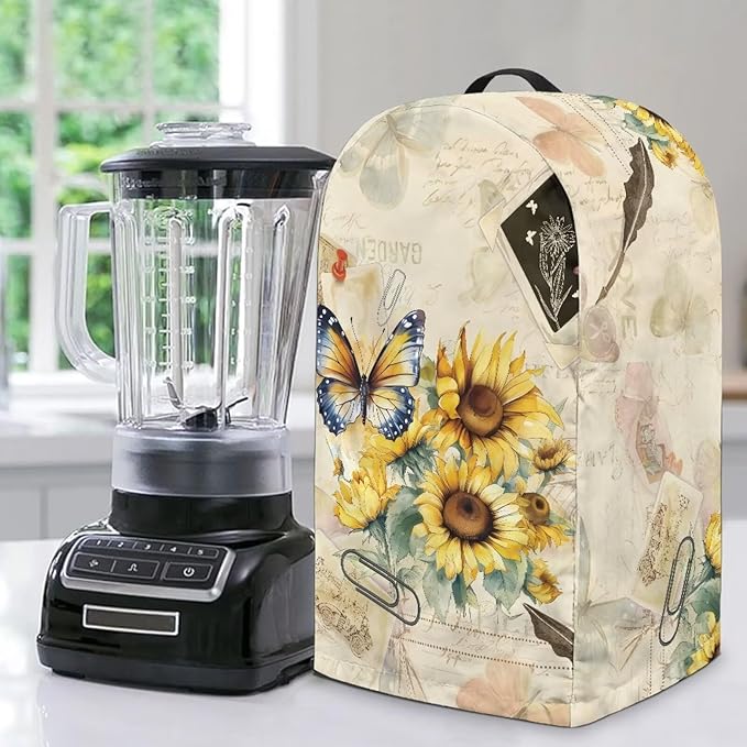 Blender Dust Cover, Sunflower Butterfly Stand Mixer or Coffee Maker Appliance by Unknown
