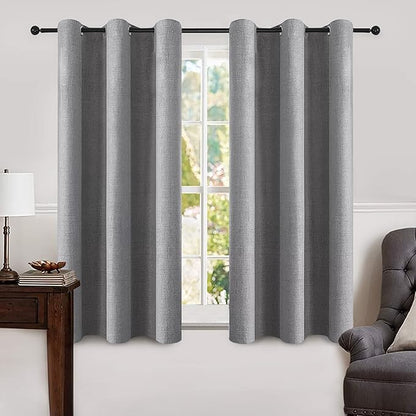 MIULEE Linen Blackout Curtains and Drapes 100% Room Darken Thermal Insulated by MIULEE