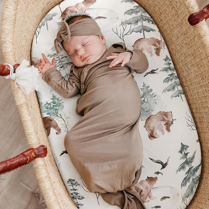 Stretchy Bassinet Mattress Sheets, Ultra Soft Bassinet Sheet 2 Pack, Universal - Image 4