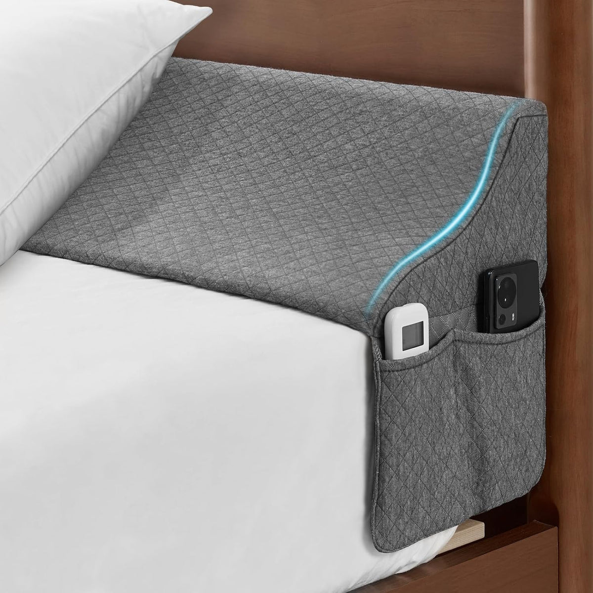 euhams queen bed wedge pillow for headboard, mattress, main product view