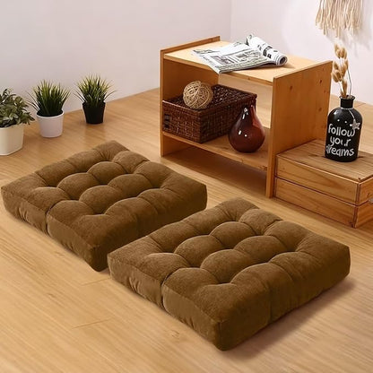 Floor Pillows Set Square Chair Cushion Pad Tufted Seat Cushions by Gfobip