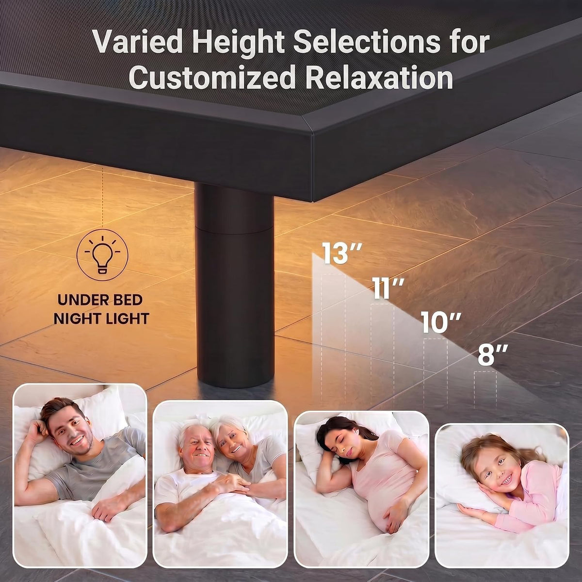 marsail adjustable bed frame full electric bed with on a desk or shelf