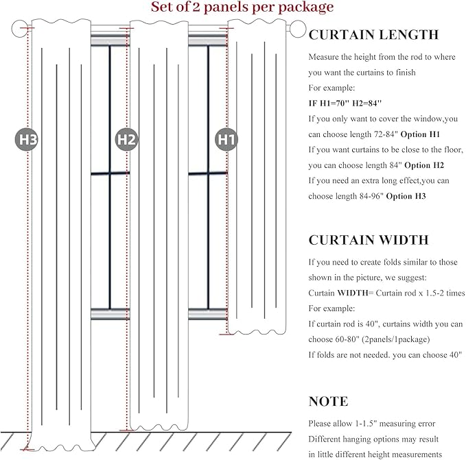 100% Blackout 100 Inch Long Black Curtains - Image 3