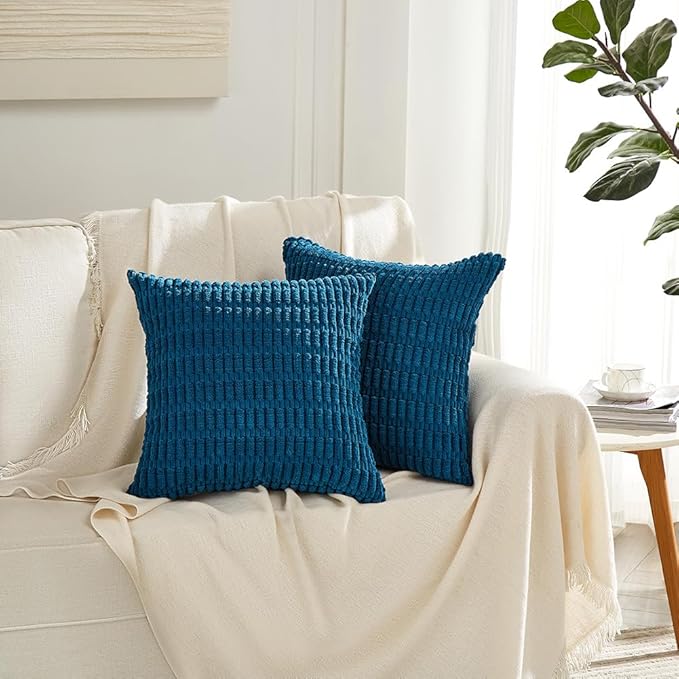 Fancy Homi 4 Packs Teal Big Decorative Throw Pillow Covers 24x24 Inch - Image 6