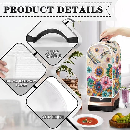 Boho Mandala Floral Blender Cover Washable Kitchen Toaster Cover Dragonfly - Image 3
