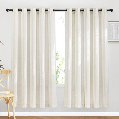 NICETOWN Natural Linen Curtains 72 inches Long by NICETOWN