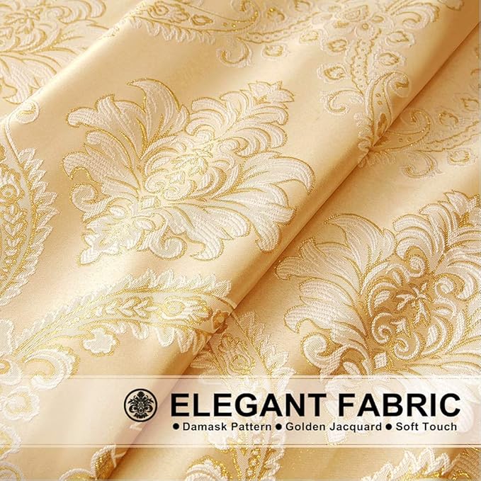 ELKCA Golden Jacquard Single Swag Waterfall Valance - Image 4