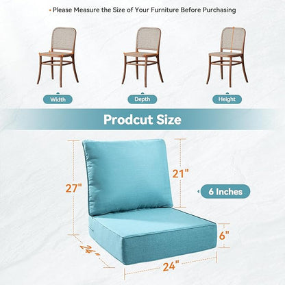 6" Thick Outdoor Cushions 22x24x6, 10-Set Deep Seat Patio Cushions - Image 2