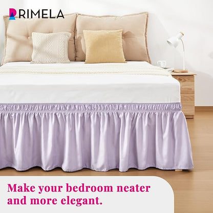 RIMELA Lavender Purple Bed Skirt King Size 18 Inch Drop, Wrap Around Elastic - Image 8