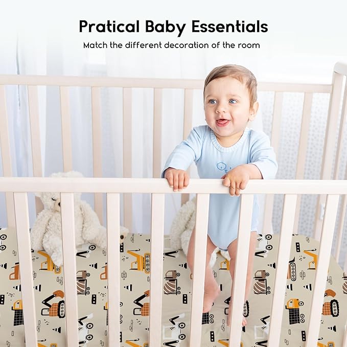 Yoofoss Baby Crib Sheets for Boys Girls, Fitted Crib Sheet 2 Pack for Standard - Image 6
