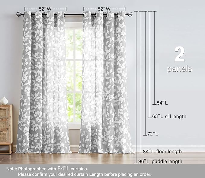 Treatmentex White and Grey Curtains - Image 6