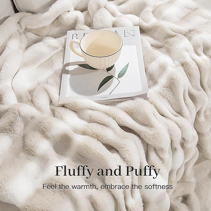 NEXHOME PRO Faux Fur Throw Blanket, Ultra Soft Cozy Warm Fuzzy Fluffy Plush - Image 3