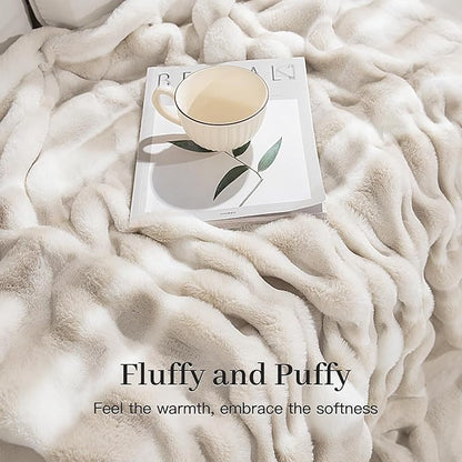 NEXHOME PRO Faux Fur Throw Blanket, Ultra Soft Cozy Warm Fuzzy Fluffy Plush - Image 3