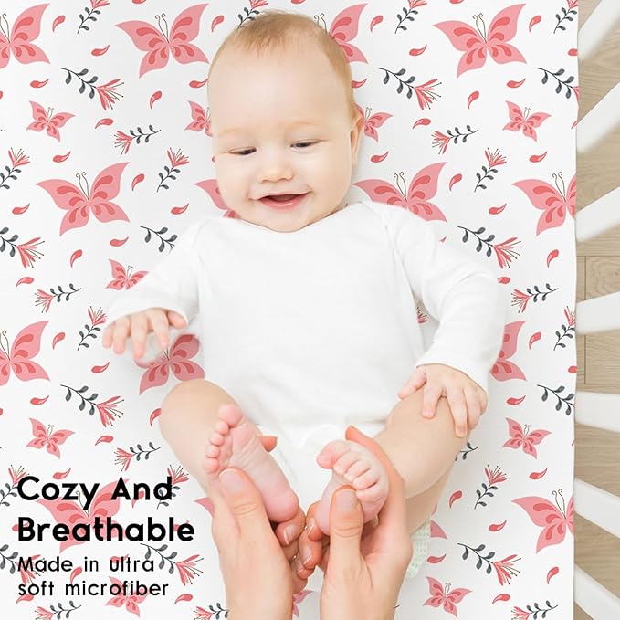 Yoofoss Baby Crib Sheets for Boys Girls, Fitted Crib Sheet 2 Pack for Standard - Image 4