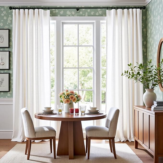 jinchan Linen Blend Curtain 90 inch Length 1 Panel - Image 5
