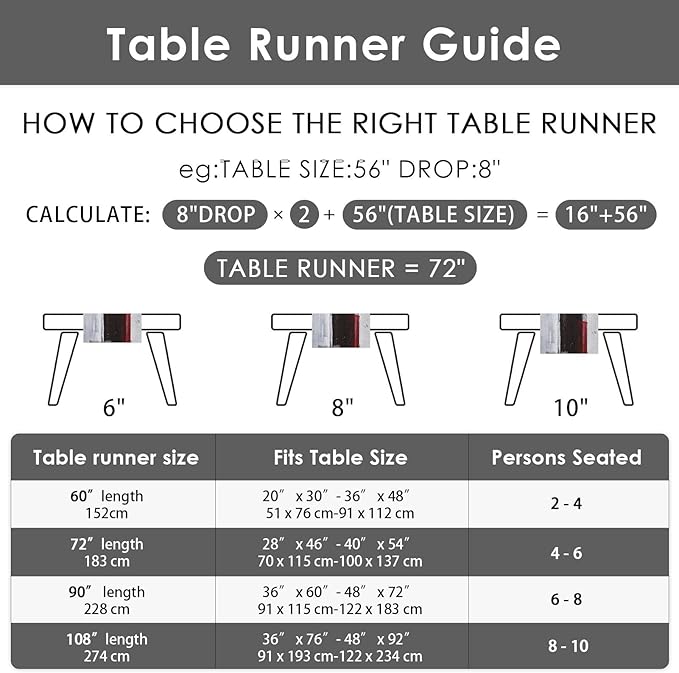 Emvency Black and White Table Runner, Modern Grey Red Art Painting - Image 7