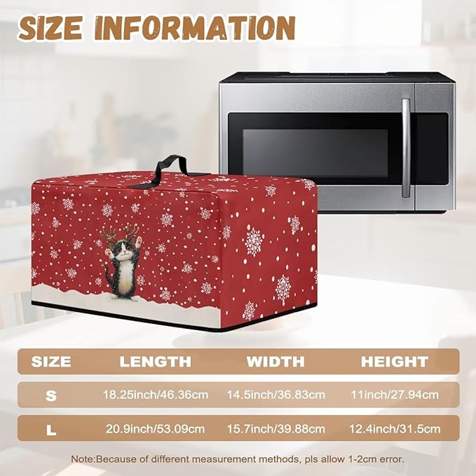 Microwave Oven Dust Cover, Christmas Cat Dust-Proof Microwave Toaster Oven - Image 6