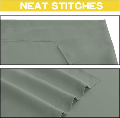 NICETOWN Sage Green Farmhouse Kitchen Christmas Valance - Image 4