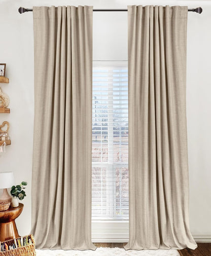 linen textured total blackout curtains for bedroom 84, main product view