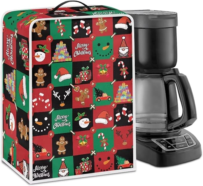 Coffee Maker Cover, Christmas Holiday Coffee Dust Cover Washable Removable by Unknown