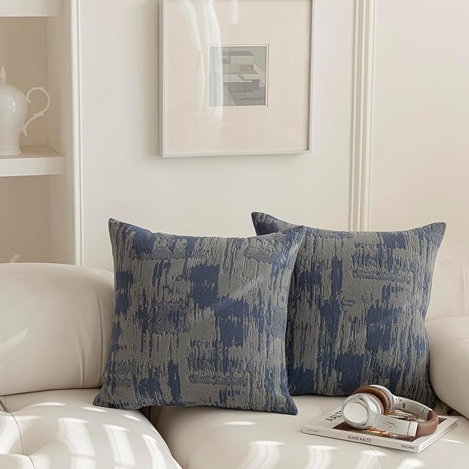 Set of 2 Art Textured Throw Pillow Covers, Abstract Sculpted Design - Image 3