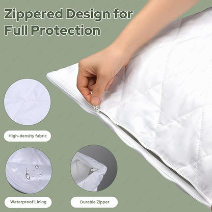 CoolShields Premium 100% Cotton Waterproof Pillow Protectors - Image 5