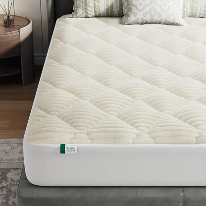 Novilla Full Soft Mattress Topper, Fluffy Pillow Top Mattress Pad - Image 7