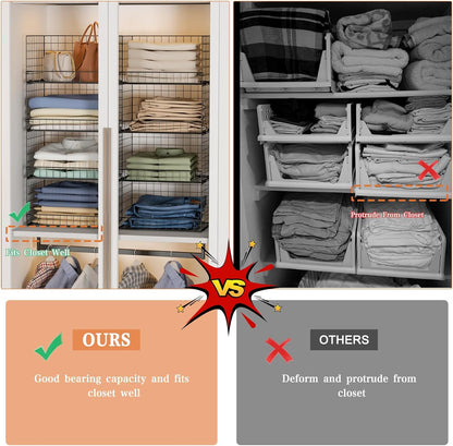 yociyoga 4-tier stackable closet organizers and storage shelves shown in use