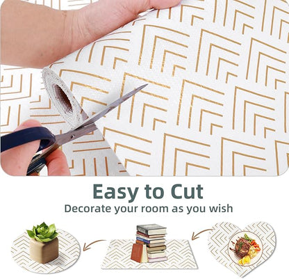 Shelf Liner for Kitchen Cabinets Non Adhesive Drawer Liner Gold Arrow Non-Slip - Image 6