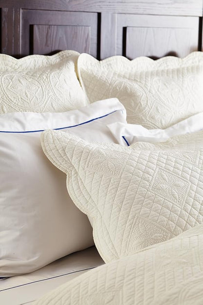 Calla Angel Sage Garden Luxury Pure Cotton Matelasse Quilted Pillow Sham - Image 3